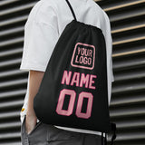 Custom Black Light Pink Drawstring Bag