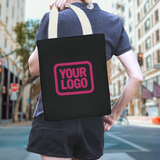 Custom Black Light Pink Canvas Tote Bag