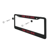 Custom Black Red License Plate Frame