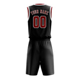 Custom Black Red Basketball Set