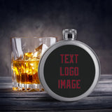 Custom Black Crimson Red Hip Flask