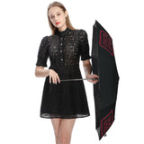 Custom Black Crimson Red Automatic Umbrella
