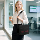 Custom Black Crimson Red Lunch Bag