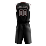 Custom Black Crimson Red Basketball Set