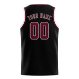 Custom Black & Crimson Red Colors Design Sports Basketball Jersey
