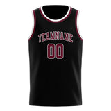 Custom Black & Crimson Red Colors Design Sports Basketball Jersey