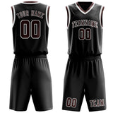 Custom Black Crimson Red Basketball Set