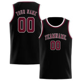 Custom Black & Crimson Red Colors Design Sports Basketball Jersey