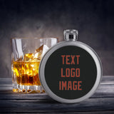 Custom Black Coral Red Hip Flask