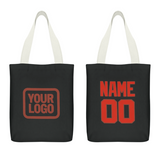 Custom Black Orange Red Canvas Tote Bag