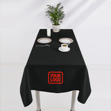 Custom Black Coral Red Square Table Cloth