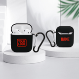 Custom Black Orange Red AirPods Case