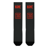 Custom Black Orange Red Knee-High Sock
