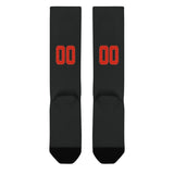 Custom Black Orange Red Knee-High Sock