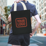 Custom Black Orange Red Canvas Tote Bag