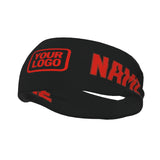 Custom Black Orange Red Sports headband