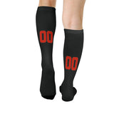 Custom Black Orange Red Knee-High Sock