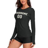 Custom Black Cream Women's Long-Sleeve Shirt