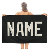 Custom Black Cream Beach Towel
