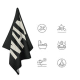 Custom Black Cream Beach Towel