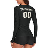 Custom Black Cream Women's Long-Sleeve Shirt