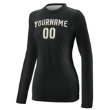 Custom Black Cream Women's Long-Sleeve Shirt