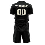 Custom Black Cream Soccer Jersey