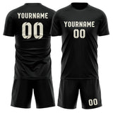 Custom Black Cream Soccer Jersey