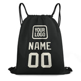 Custom Black Cream Drawstring Bag