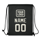 Custom Black Cream Drawstring Bag