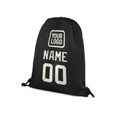 Custom Black Cream Drawstring Bag