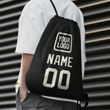 Custom Black Cream Drawstring Bag