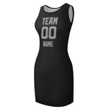 Custom Black Gray Sleeveless Vest Dress