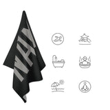 Custom Black Gray Beach Towel