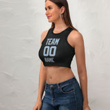Custom Black Light Blue Sleeveless Tank Top