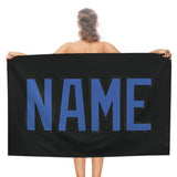 Custom Black Sky Blue Beach Towel