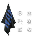 Custom Black Sky Blue Beach Towel
