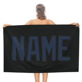 Custom Black Blue Beach Towel