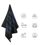 Custom Black Blue Beach Towel