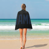 Custom Black Blue Beach Towel