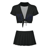Custom Black Navy Cheerleading Uniform Set