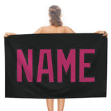 Custom Black Pink Beach Towel