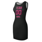 Custom Black Pink Sleeveless Vest Dress