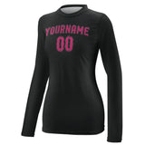 Custom Black Pink Women's Long-Sleeve Shirt
