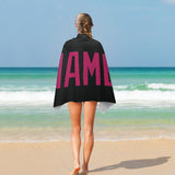 Custom Black Pink Beach Towel