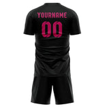 Custom Black Pink Soccer Jersey