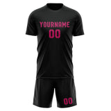 Custom Black Pink Soccer Jersey