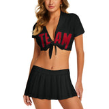 Custom Black Red Cheerleading Uniform Set