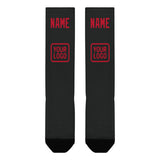 Custom Black Red Knee-High Sock