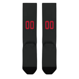 Custom Black Red Knee-High Sock